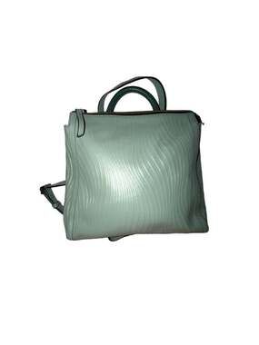 Fossil Parker Small Convertible Wave-Embossed Leather Backpack/Purse-Sage Green